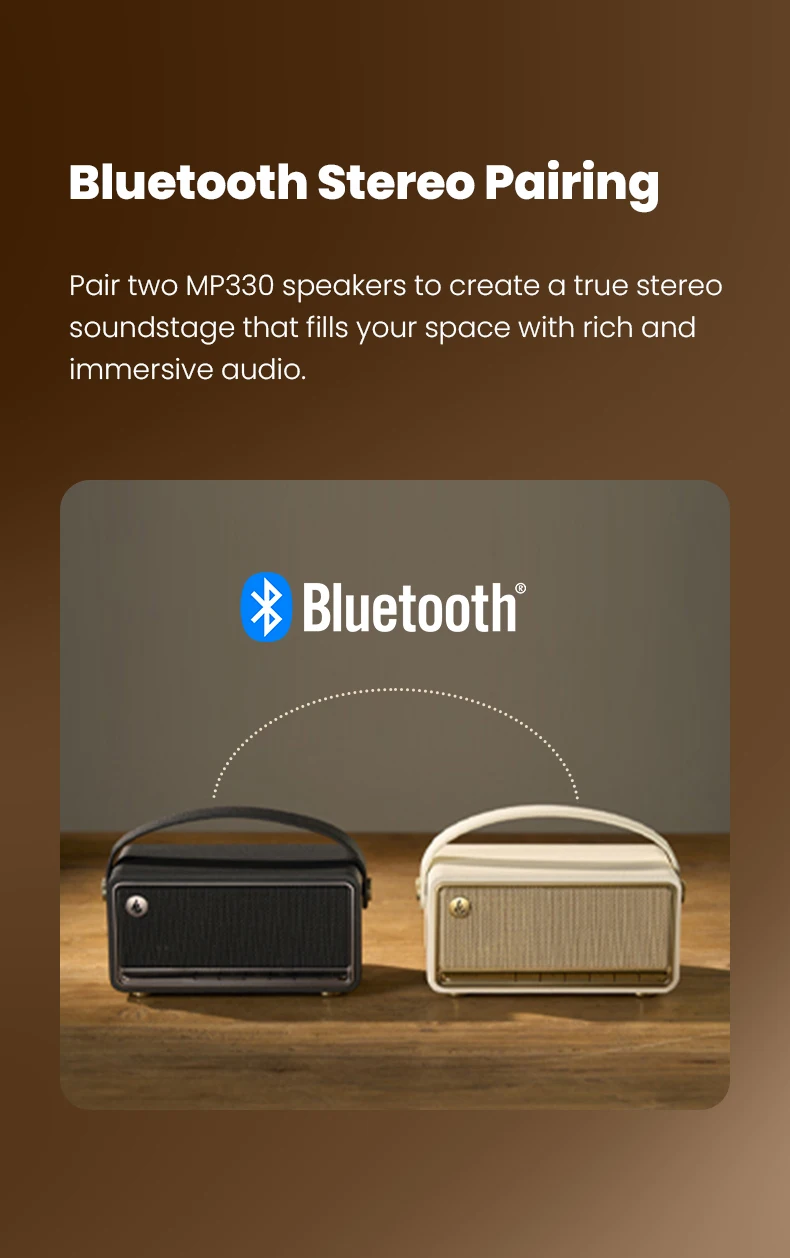 EDIFIER MP330 40W RMS Tragbarer Bluetooth-Lautsprecher Hi-Res Audio 360 ° Sound Bluetooth 6.0 19 Stunden Spielzeit Stereo-Kopplung Multi-Input – Detail 7