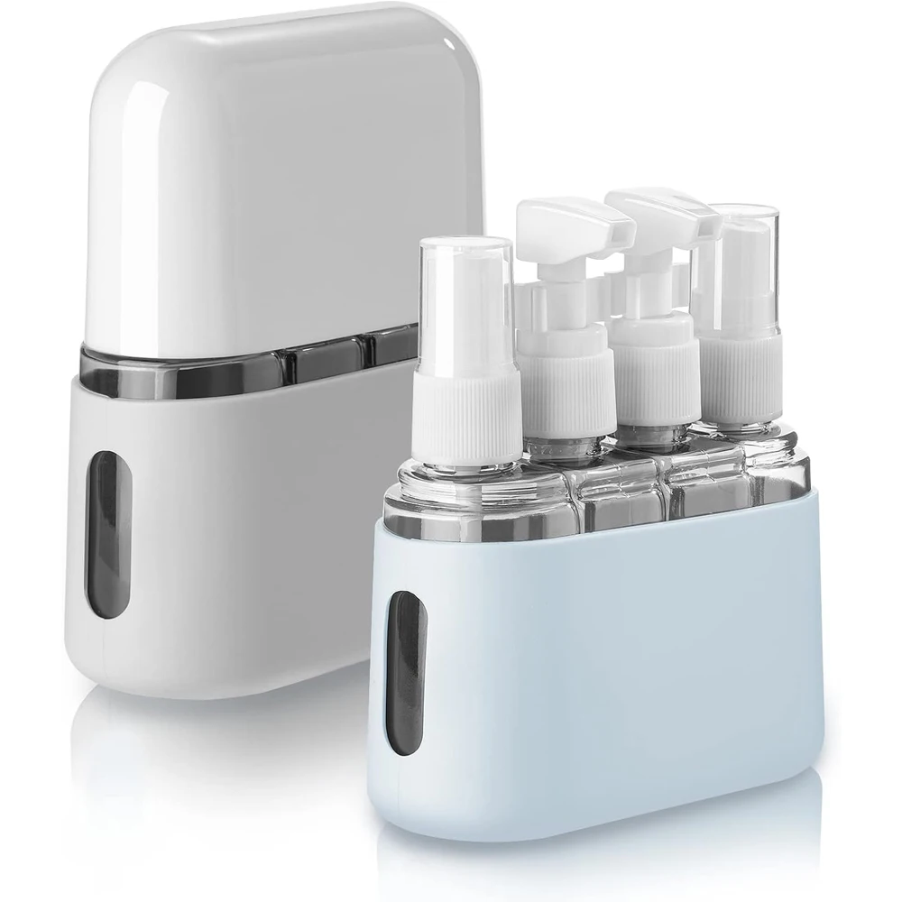 4 in 1 Leak Proof Containers for TSA Approved Toiletries Leak-Proof Refillable Plastic Bottles Airplane Accessories Kit