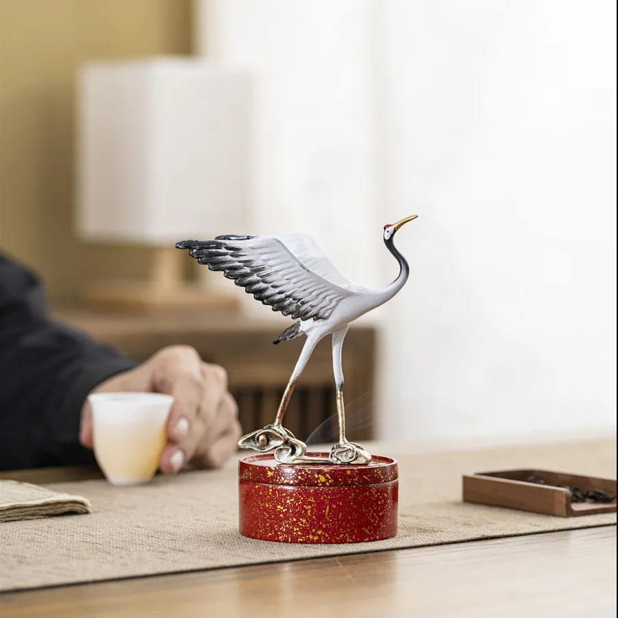 

Элегантная белая курильница в форме журавля с расправленными крыльями, декор для дома, подставка для сандаловых благовоний, ароматическая печь для помещений