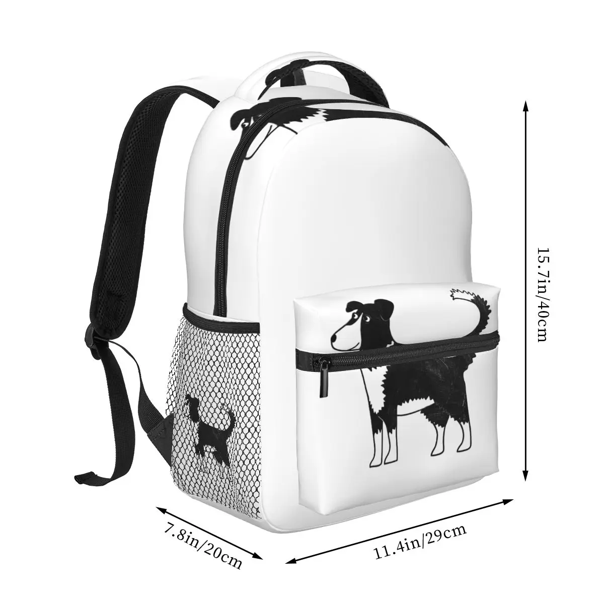 Border Collie Sheepdog Backpacks Boys Girls Bookbag Children School Bags Cartoon Laptop Rucksack Shoulder Bag Large Capacity