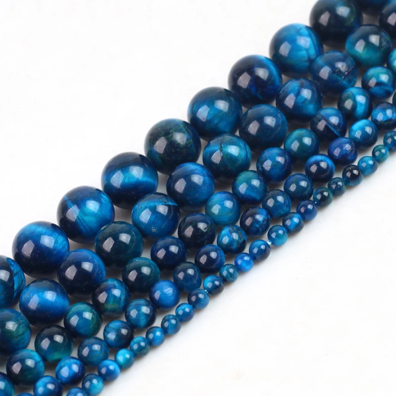 

Wholesale Natural Stone Blue Tiger eye Bead Round Loose Beads For Jewelry Making DIY Bracelet Accessories 4 6 8 10 12 mm
