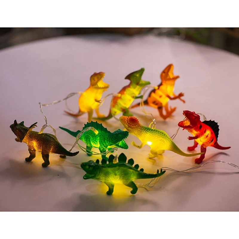 

TOP LED Animal String Light Kids Jungle Dinosaur Birthday Party Decoration Fairy Light Garland New Year Gift