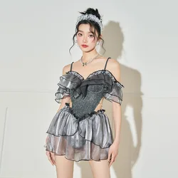 wisuwore Fashion One-Piece Swimsuit Women Korean New Skirt Style Slimming Bathing Suit Summer Beach Holiday Swimwear