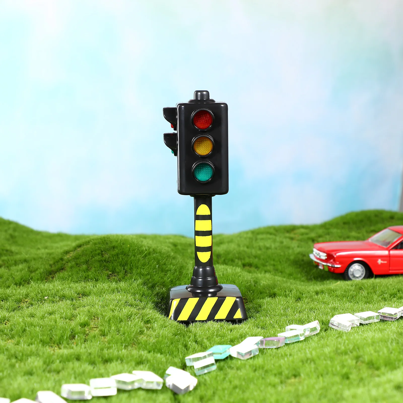 Mini Traffic Signal Light Toy para Crianças, Simulação de Modelo, Sinal de Estrada, Cena, LED, Seguro, Educação, Aprendizagem, Acessórios para