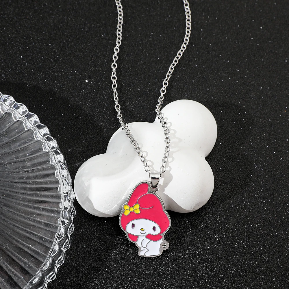 Anime Sanrio Figure Necklace My Melody Cartoon Metal Necklace Pendant Kawaii Women Girl Party Birthday Jewelry Accessory