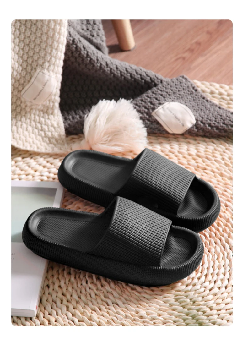 Hausschuhe Männer tragen dicke Sohlen rutschfeste Sommerquarters Badezimmer Dusche Eva Sandalen – Detail 11