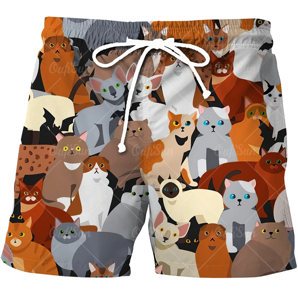 Pantalones cortos de playa para hombre, ropa de playa con estampado 3D de animales de dibujos animados, deportivos de talla grande 6XL