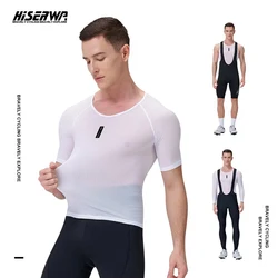 HISERWA Cycling Base Layer Men Summer Cycling Undershirt MTB Road Bike Underwear Breathable Quick Dry Mesh Bicycle Cycle Vest