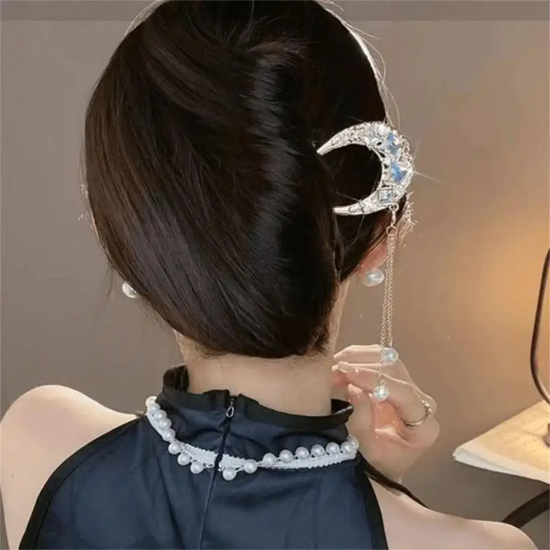 

39BD New Chinese Styles Crystal Hairpin With Elegant Tassels Hair Styling Decoration For Women Daily And Evening Party Use