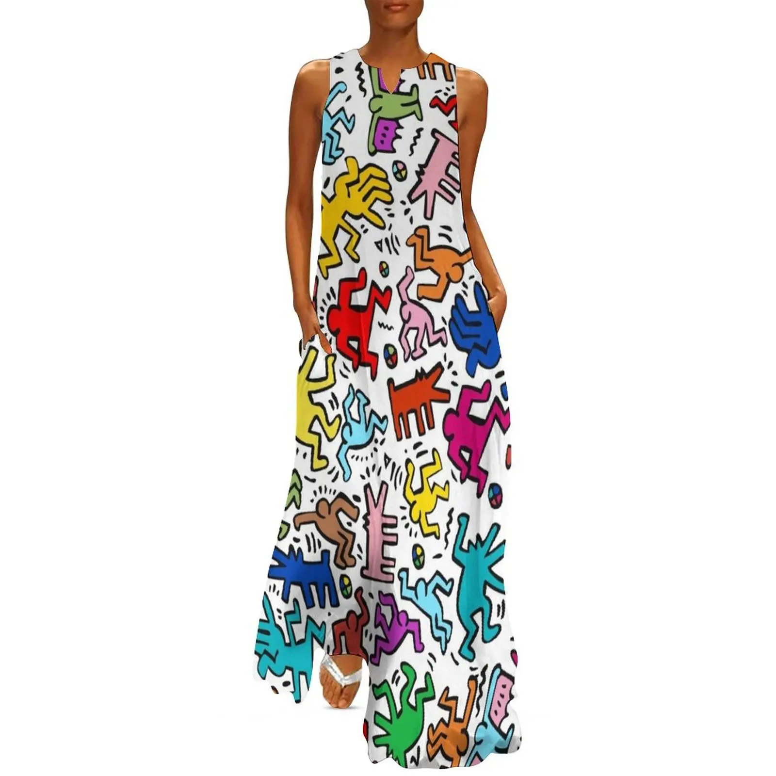 Pattern Homage Haring Long Dress summer woman dress 2024 summer women