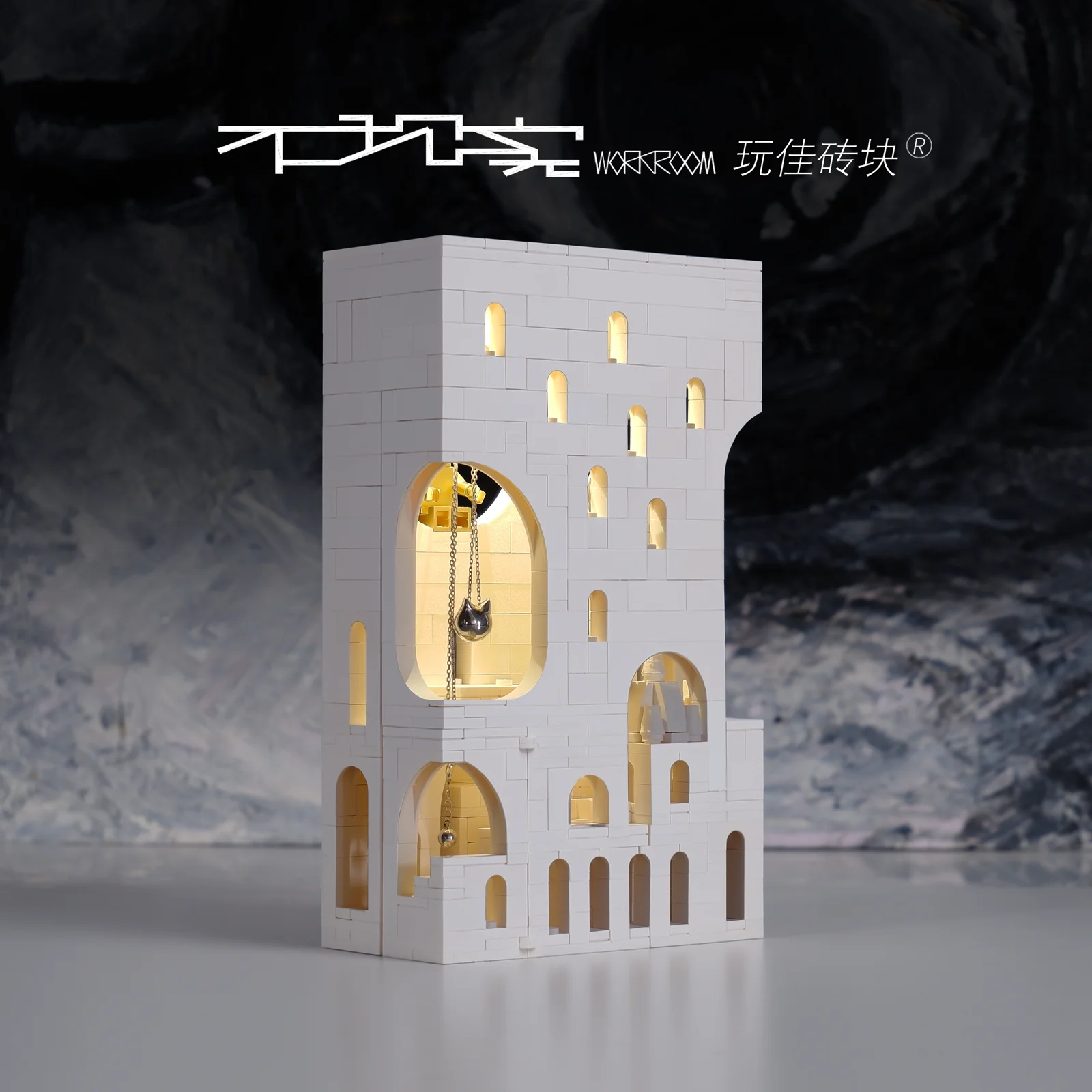

White building block Castle Secret Realm No. 9 Monument Valley Small Particle Assembly Building Children and Adults Toy gift