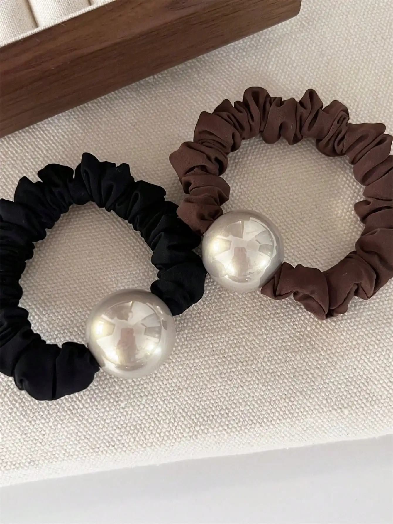 1 scrunchie ladies all-match Temperament Pearl y2k with ponytail rubber band high stretch headband hair accessory