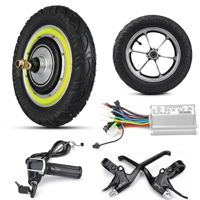 

24V/36V/48V Electric Scooter Hub Motor Wheel Conversion Kit 350W/500W Electric Scooter 12 Inch Brushless Hub Motor controller