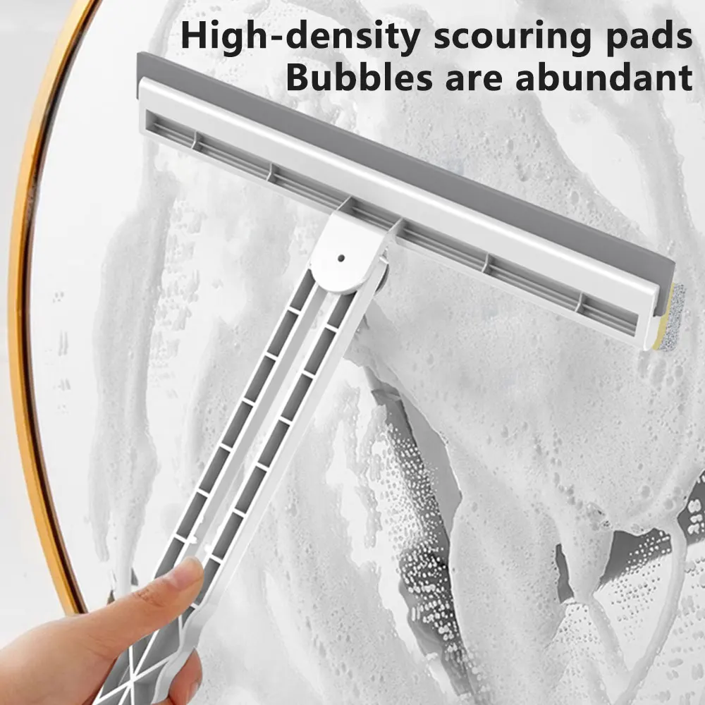 Foldable Shower Squeegee Double Sided Glass Wiper For Bathroom Window Cleaning Brush Mirror  Scraper bathroom accessories