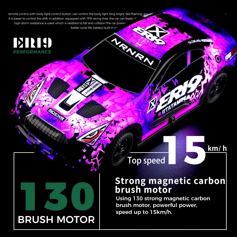 Wltoys 22206 1:22 RC Drift Car 4WD Austauschbare Reifen Rennwagen ﻿ Hochgeschwindigkeits-Geländewagen mit steuerbaren 2,4-GHz-LED-Leuchten