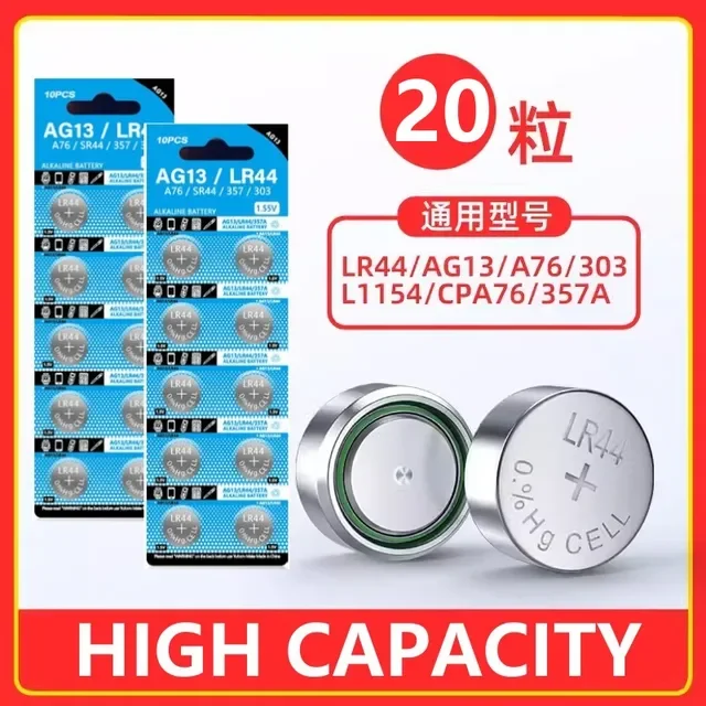 100-2PCS AG13 LR44 A76 Button Cell Coin Alkaline Battery 1.5V SR44SW 357 303 For Watches Toys No Mercury Lithium Battery Pack