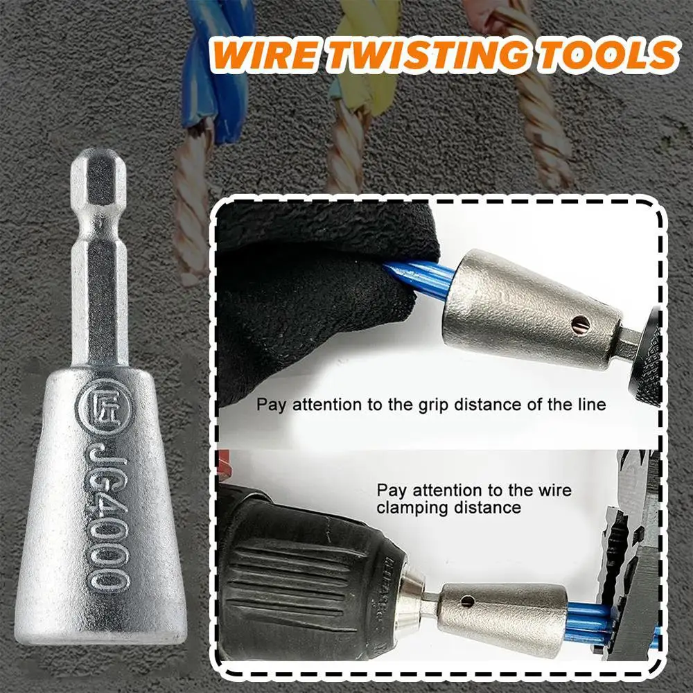 Stranding Tool 6mm Quick Twister Hexagon Handle Electrician Drill Electric Cable Wrench Twisted Driver Connector Twisted Ca F7X2