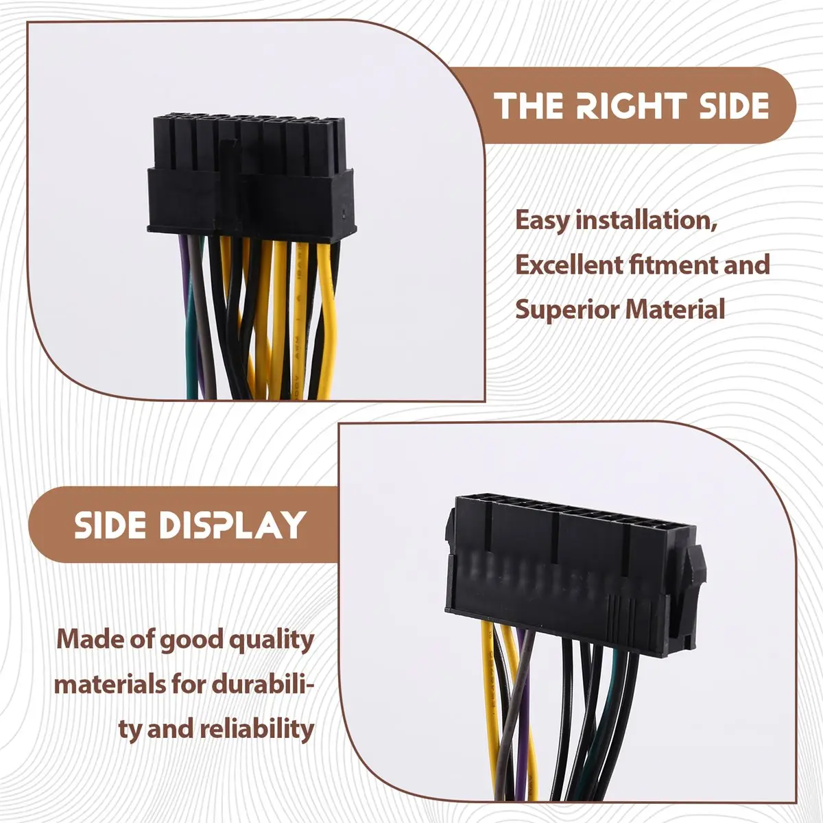 [VALUE PACK]PSU ATX 24Pin to 16Pin Mainboard Power Supply Adapter Cable 18awg 30CM for Motherboard