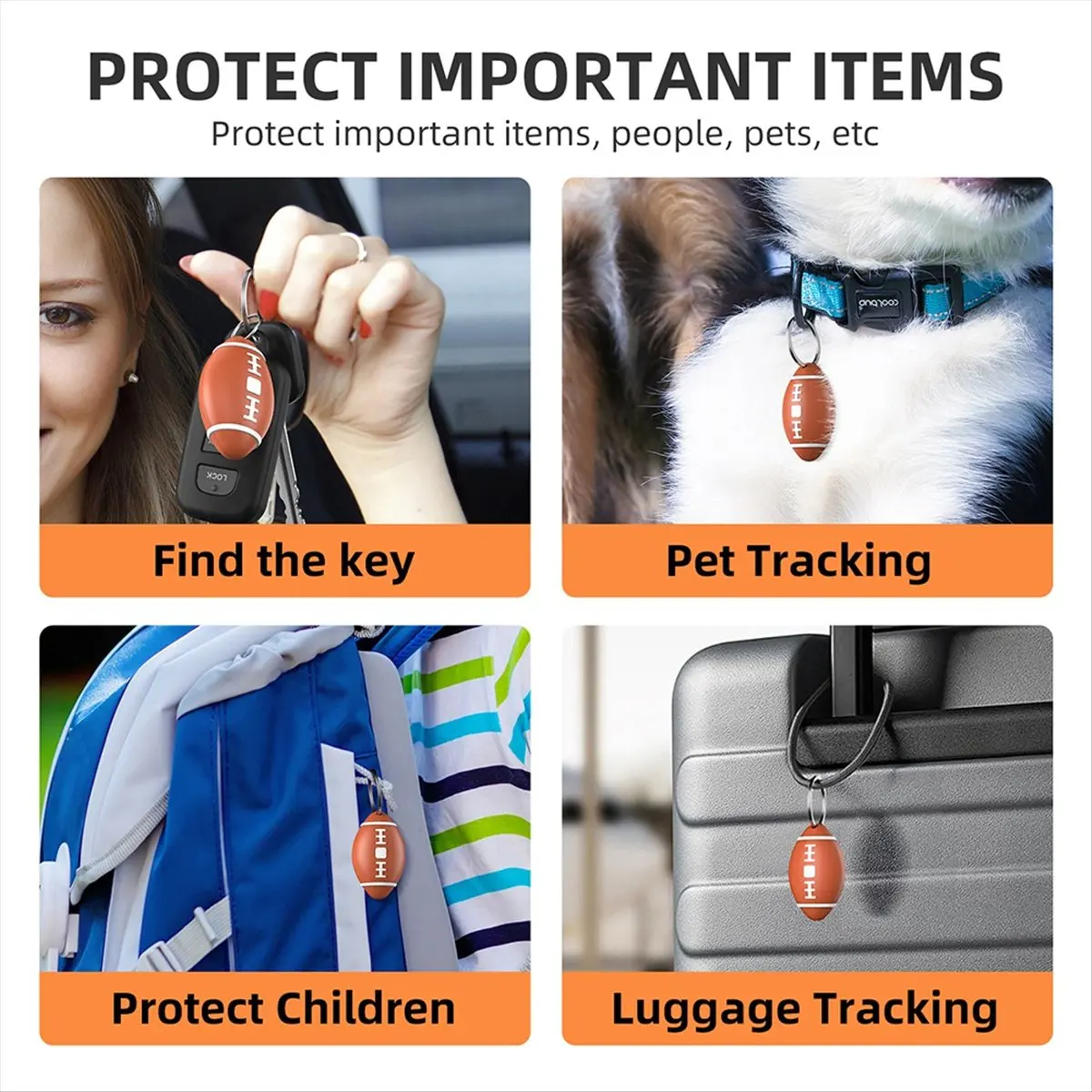 Mini Bluetooth GPS Tracker Anti-Lost Device for Find My App Ideal for Pets Kids Bags Wallets and Keys Black