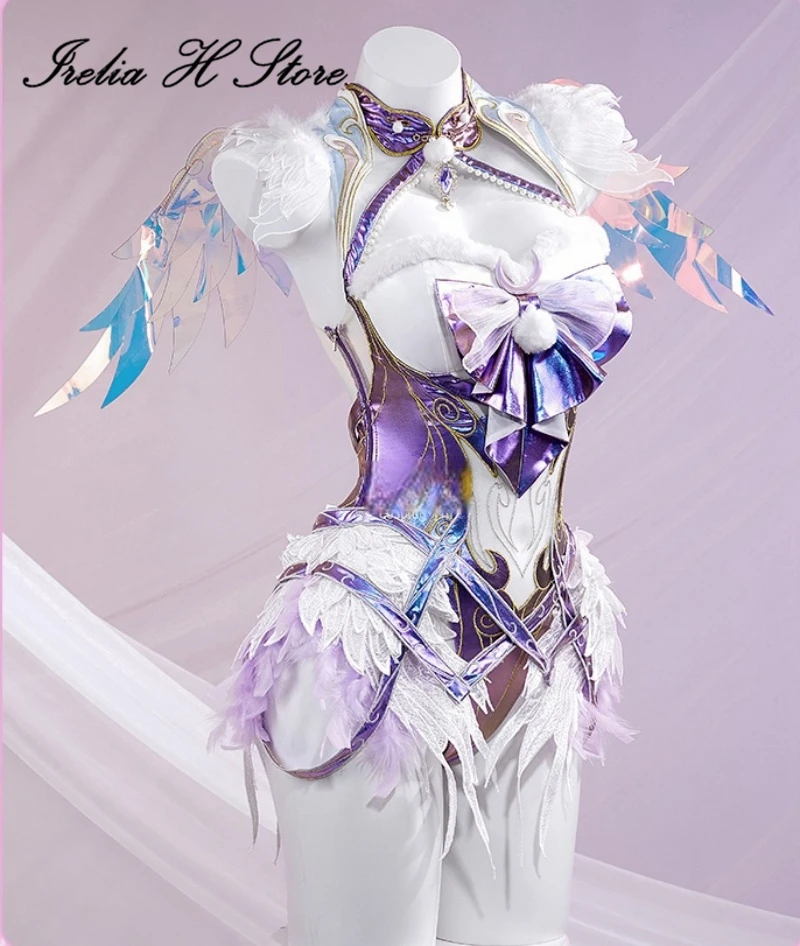 Irelia H Naraka 블레이드 포인트 지핑 코스프레 코스튬, 애니메이션 게임, 지핑 섹시 점프수트, 여성 할로윈 의상