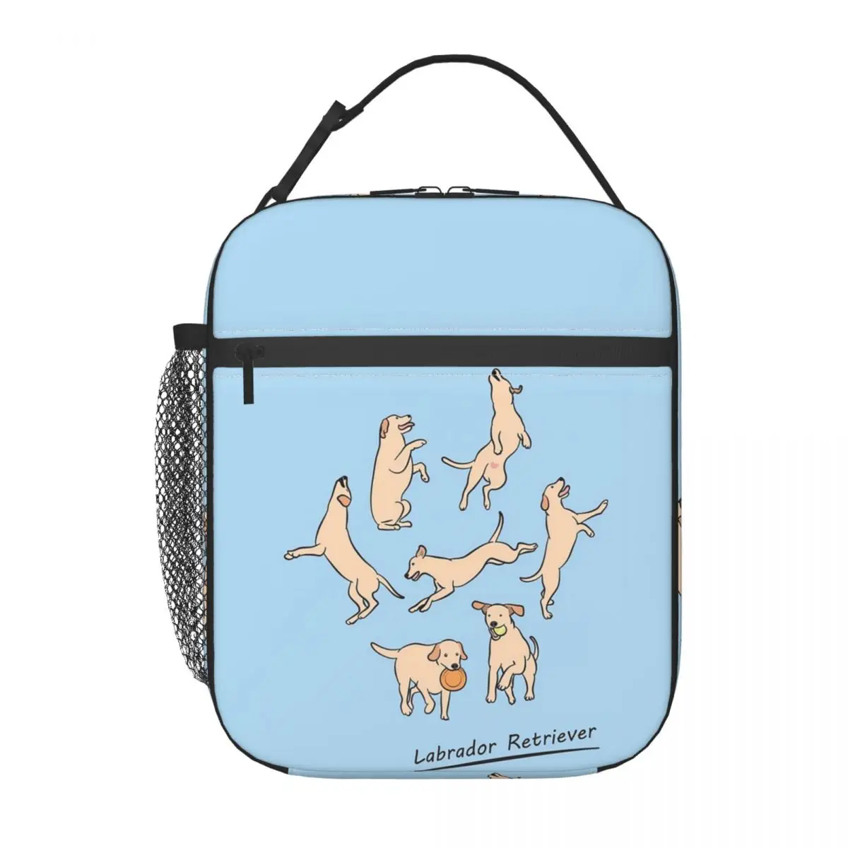 Playing Light Yellow Lab Labrador Retriever Insulated Lunch Bag for Women Children Portable Food Boxes Thermal Lunch Box Tote