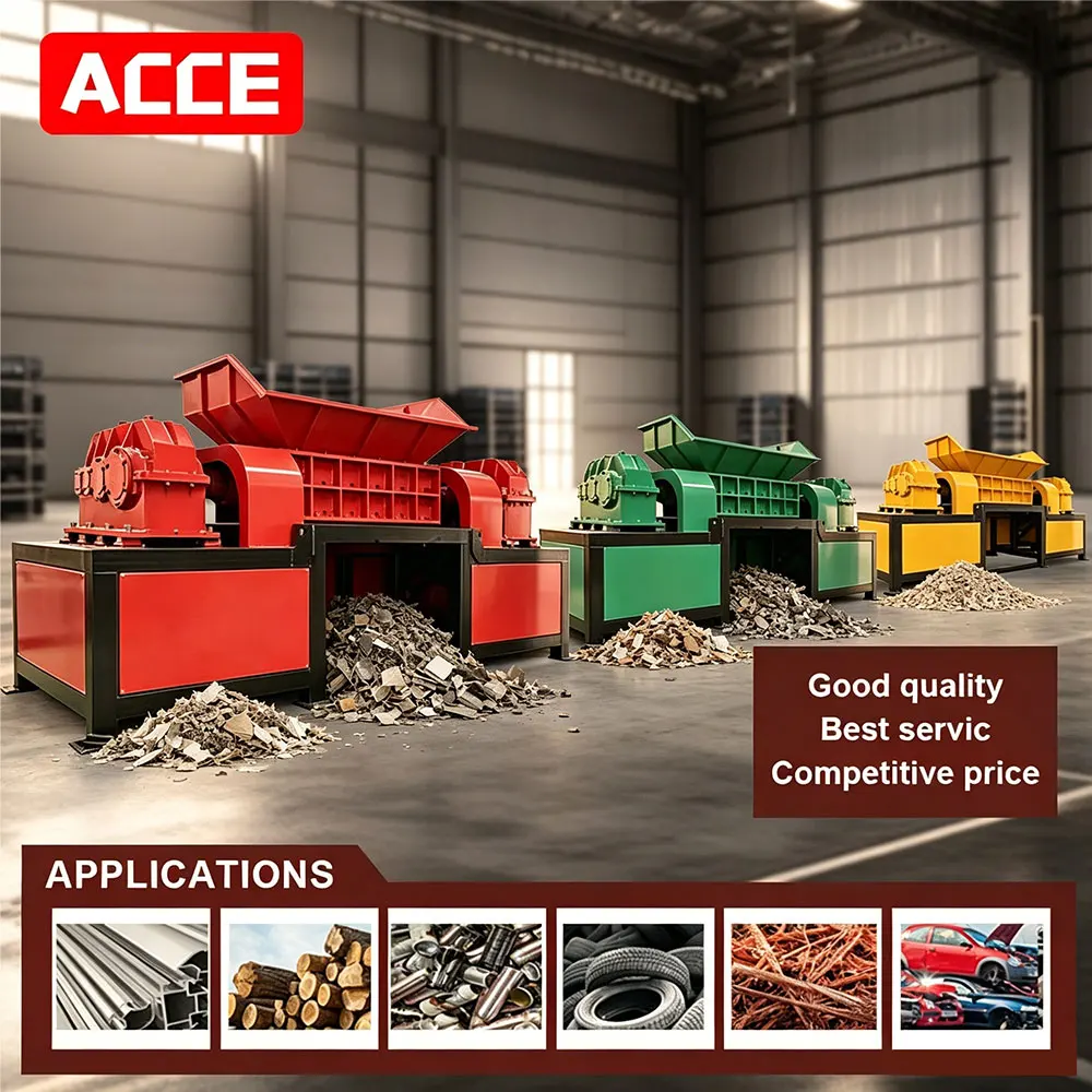 Vaner ACCE Double-shaft Metal Shredder Machine Scrap Tire Wood Tree Metal Waste Paper Plastic Car Bullet