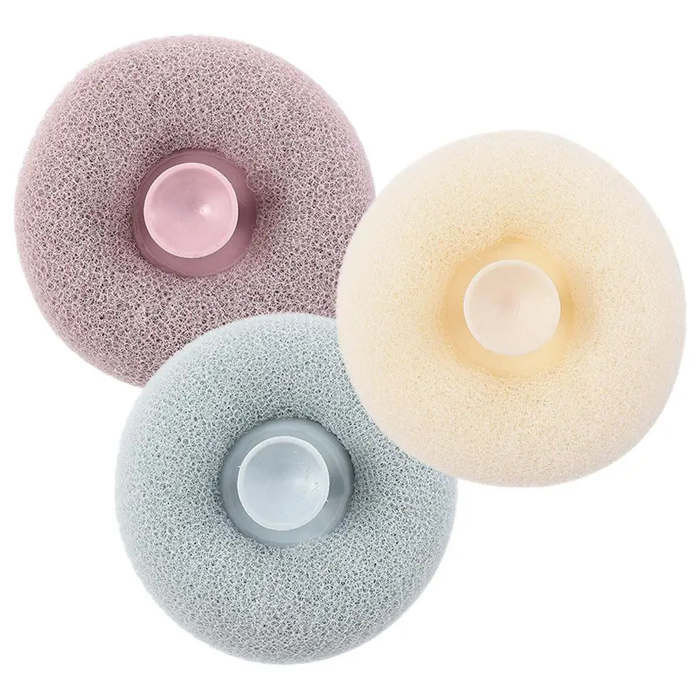 

3 Pcs Bath Ball Body Scrubber Shower Brush Suction Sponge Wash Sponges Tea Pink Rice Yellow Light Blue Small Size Comfortable