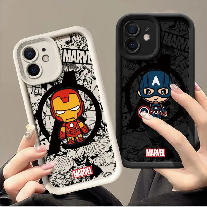 Phone Case for Apple iPhone 15 14 13 12 11 Pro Max 13 12 Mini XS XR X plus funda Shell Marvel Avengers Iron Man Silicone Cover