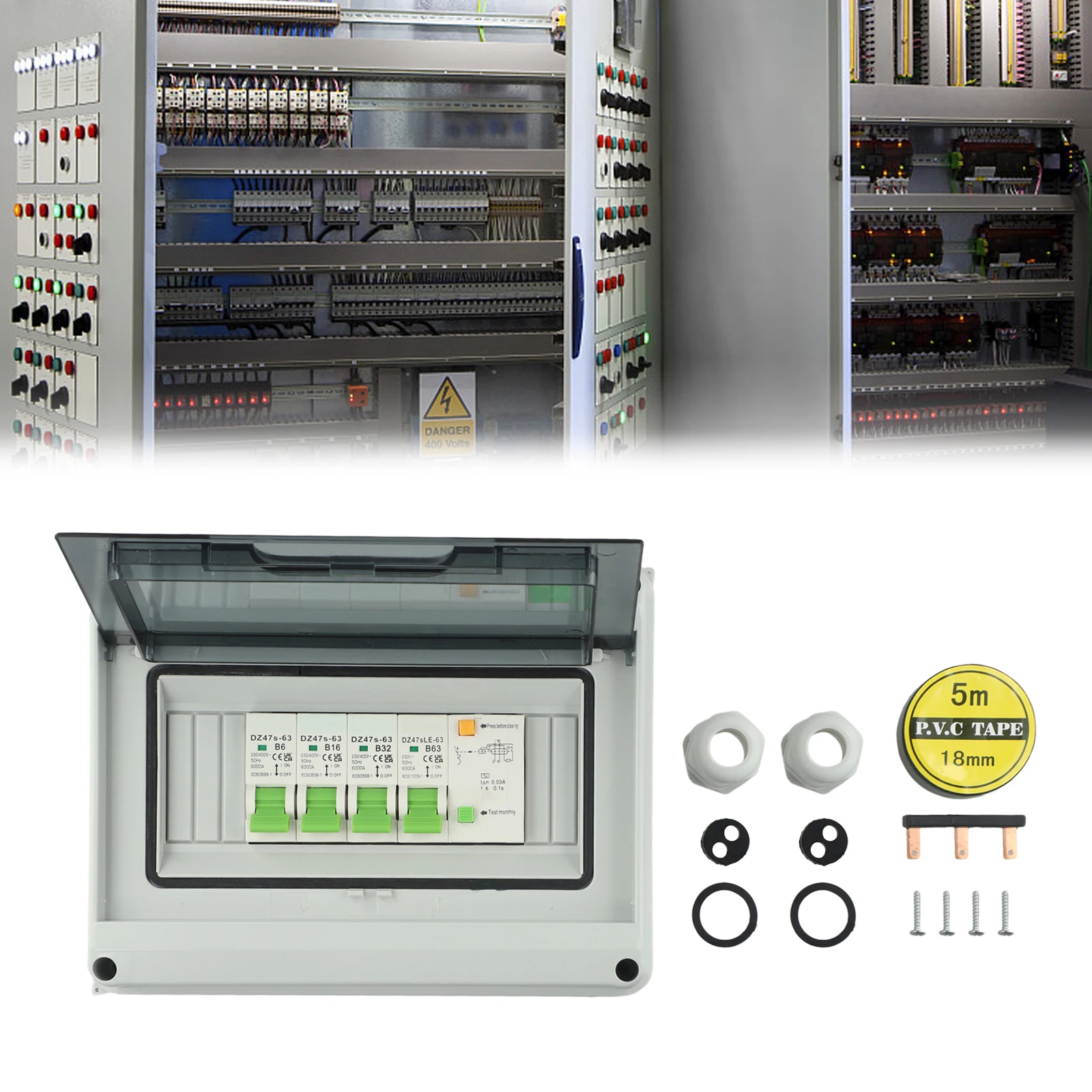 

Circuit Breakers Distribution Box Versatile Waterproof Easy Installation Indoor Leakage Protection Outdoor Brand New