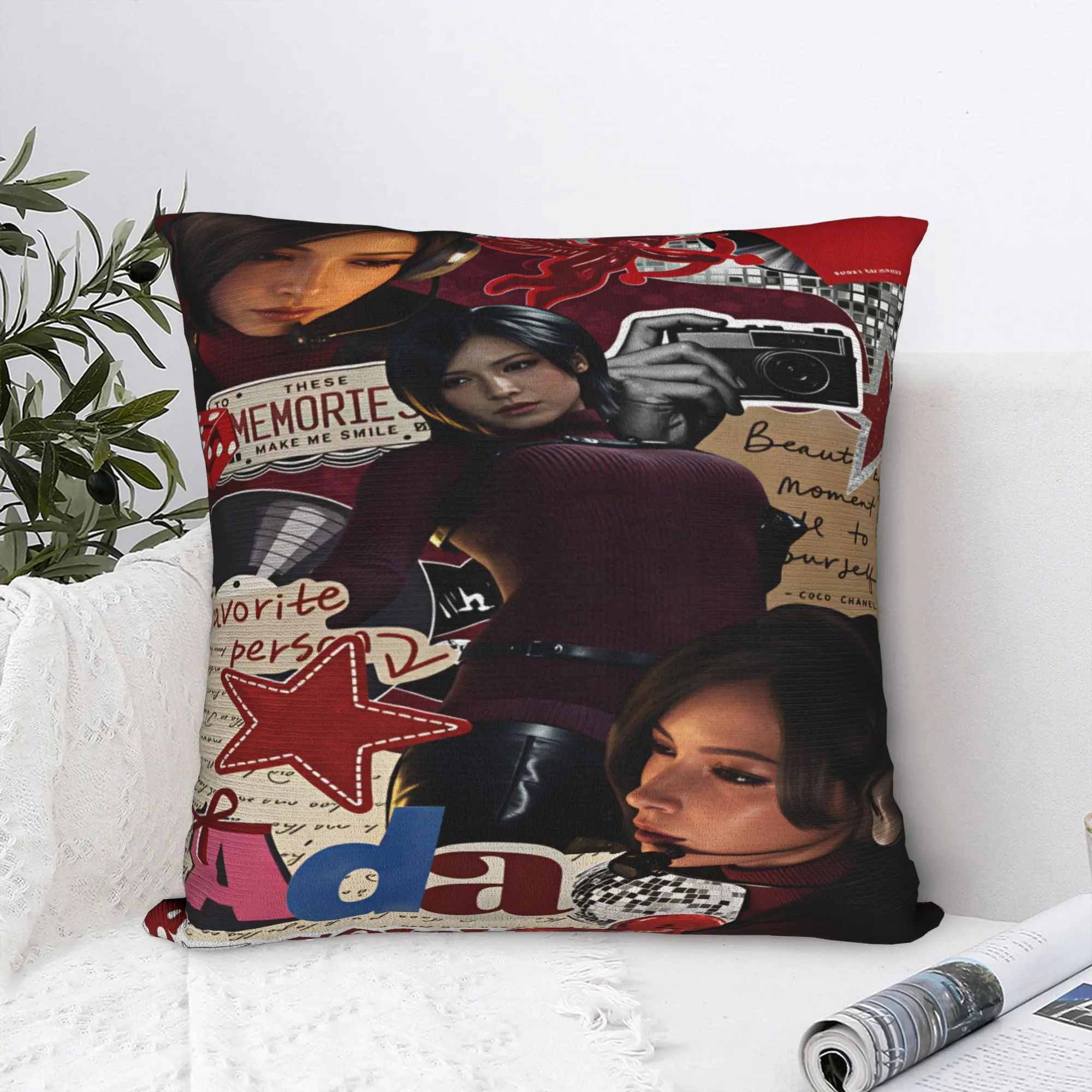 Ada Wong Resident Evil Pillow Cover  Kawaii Pillow Case For Couch Sofa Bedroom Soft Pillowcases Birthday Gift