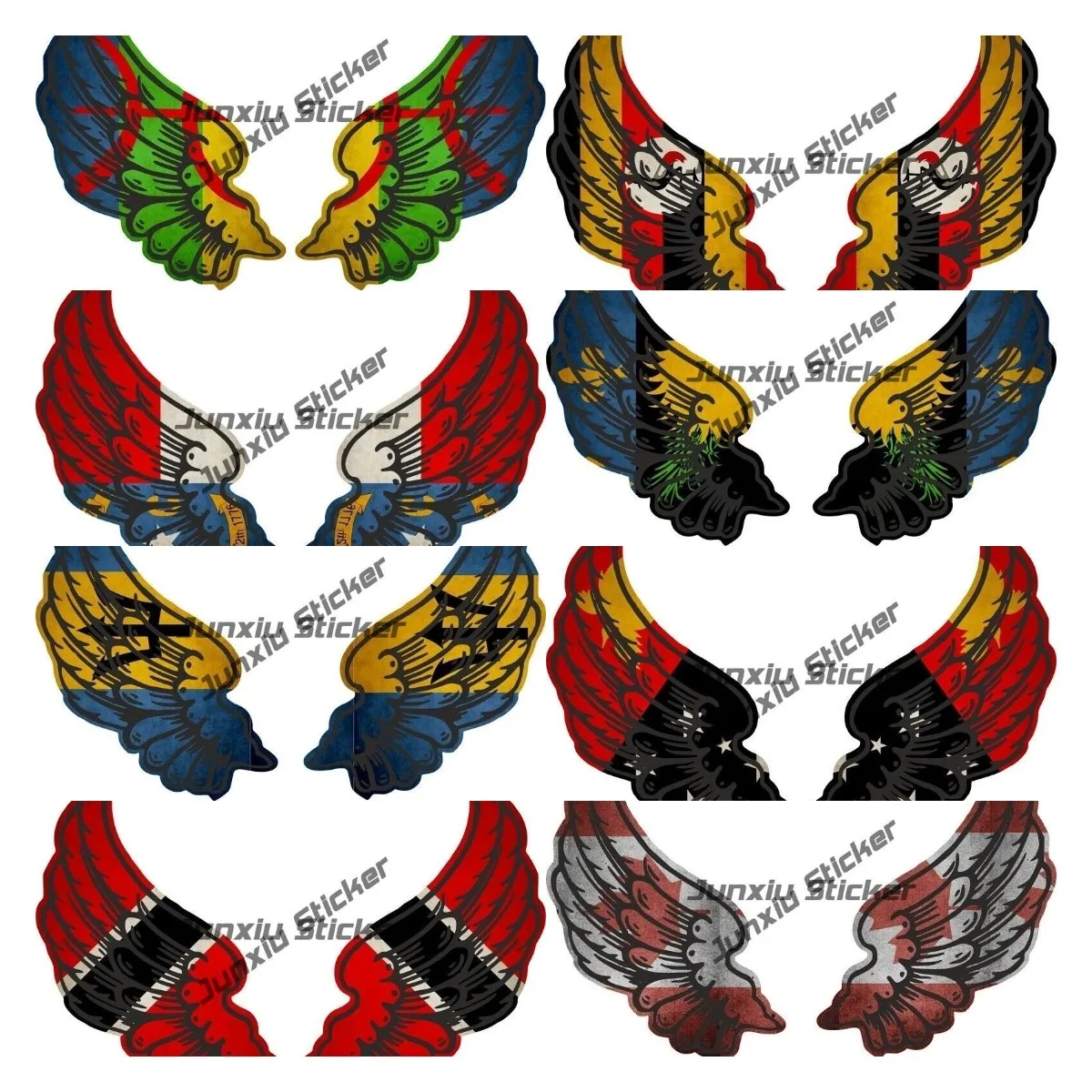 

Country Wings Decals Wings Flag Sticker Country Car Sticker for Cars Bumper Locker Laptop Motorbik Window Sticks To Any Surface