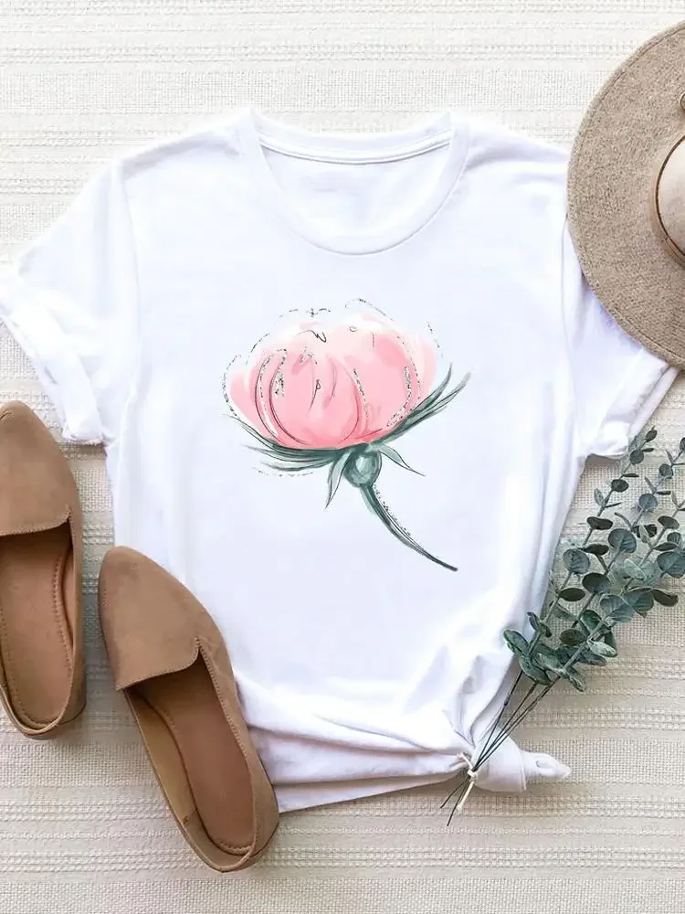 Lovely Trend Cute Short Sleeve Summer Top Tee Women Clothes Basic Clothing Print T Shirt Fashion Graphic T-shirt