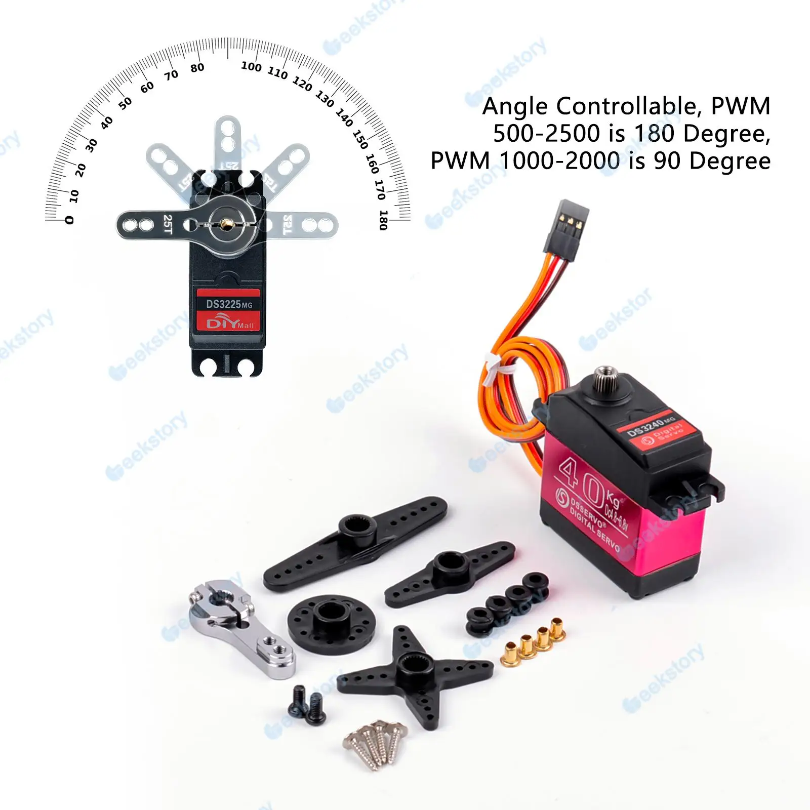 40KG Digital DS3240 Servo Motor 180/270 Rotation High Torque Metal Gear Servos DIY Parts For 1/8 1/10 1/12 Scale RC Car Model