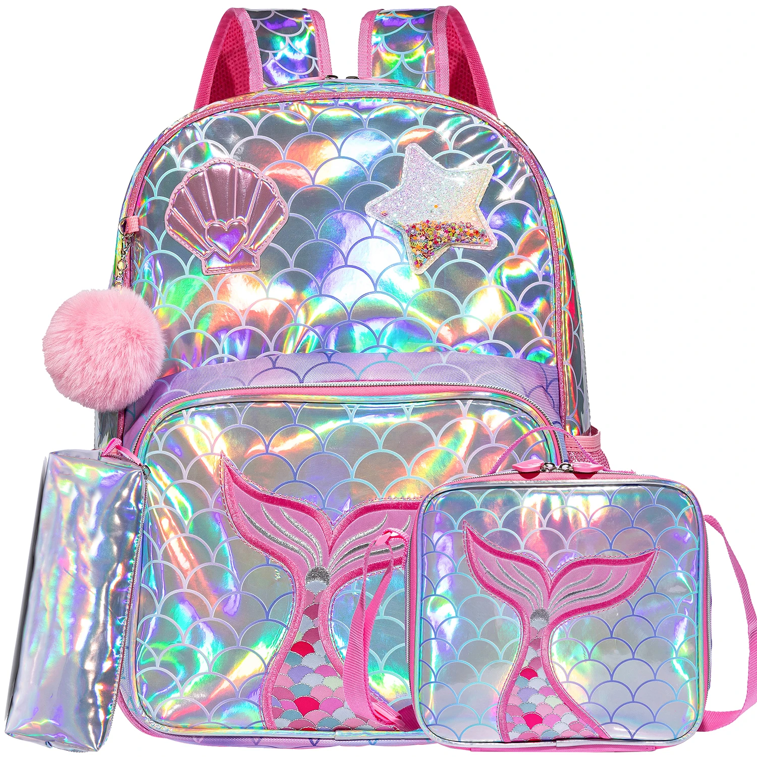 

3PCS Kids Backpacks for Girls School Bag Cute Girls Backpacks Ages 8-10 with Lunch Box Pencil Case Bookbag