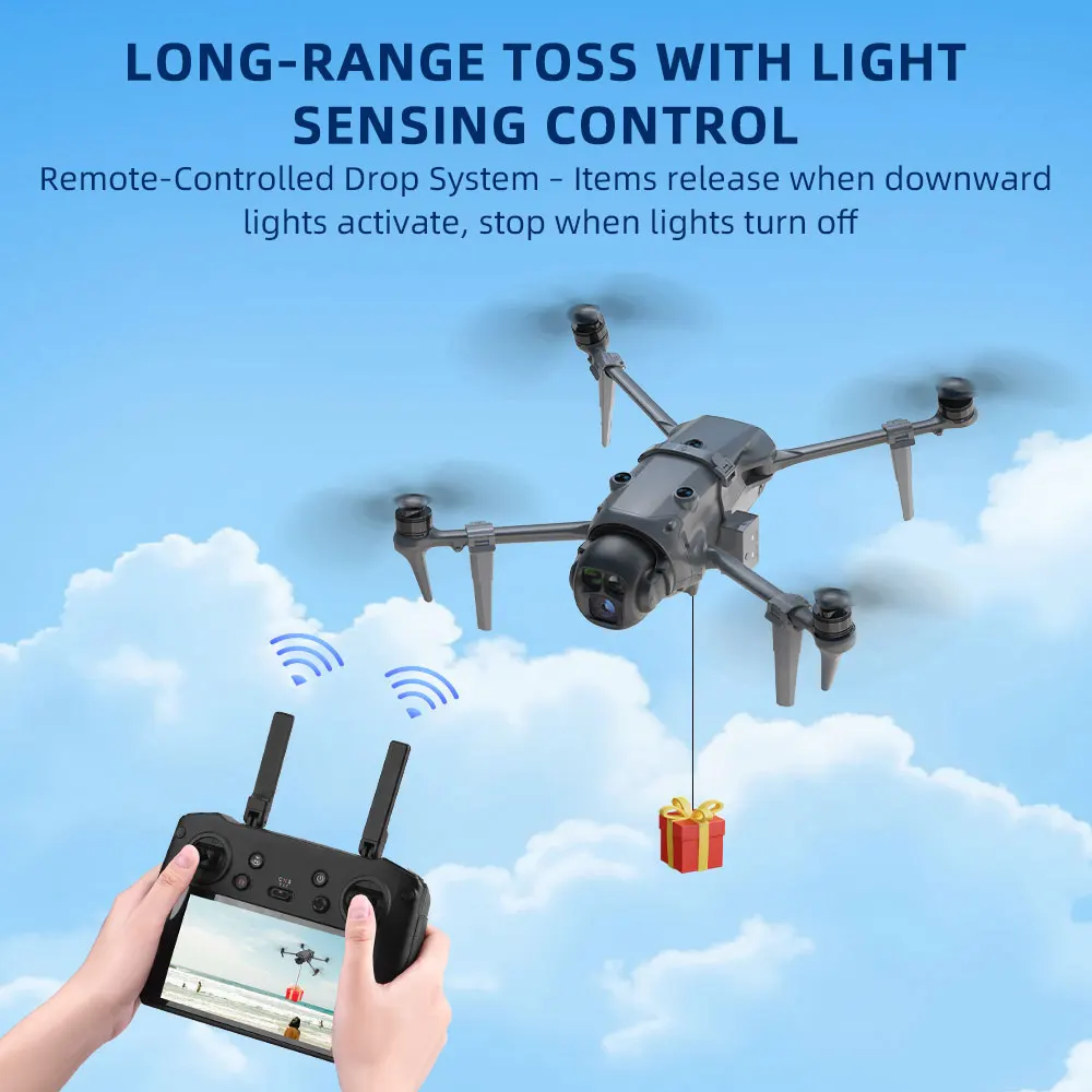 Odpadacz ładunku do DJI Mavic 4 Pro, urządzenie do zwalniania z powietrza / system airdrop / odpadacz, dostawa materiałów ratunkowych, akcesoria do Mavic 4 Pro
