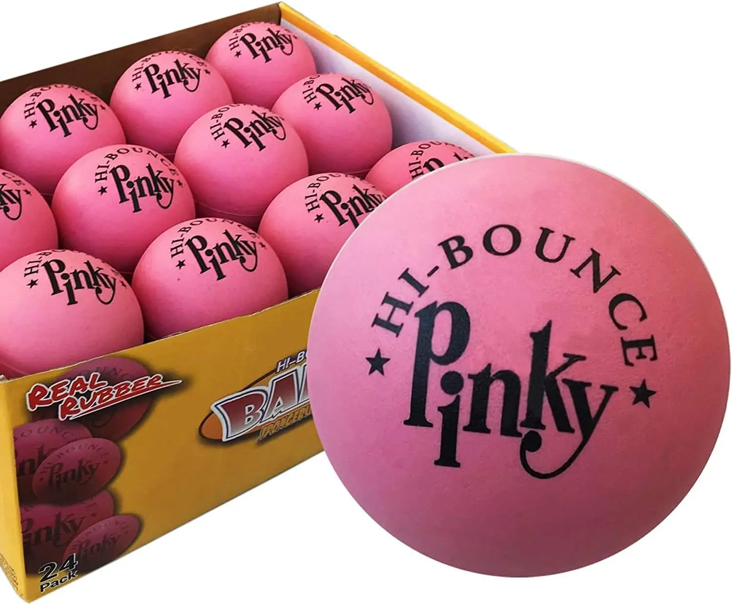 

24-Pack High Bounce Rubber Balls in Colorful Display Box for Kids Games and Stress Relief