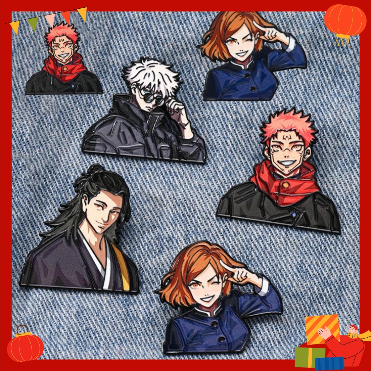 

Anime Jujutsu Kaisen Brooch, Gojo Satoru Cute Cartoon Enamel Pin, Fashion Bag Decor Badge, Halloween Creative Gift