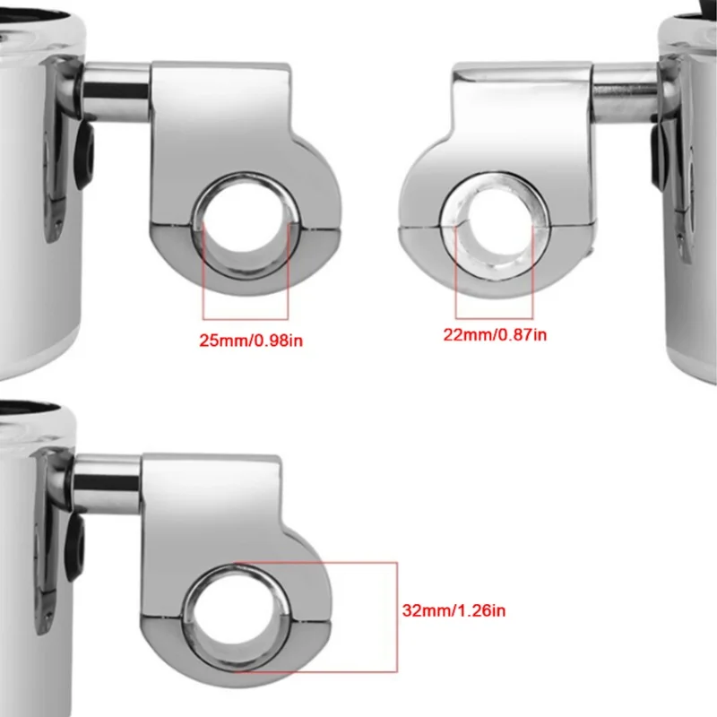 Motorcycle Handlebar Cup Holder Chrome Adjustable Universal For ATV 22-32mm Handle - view 3