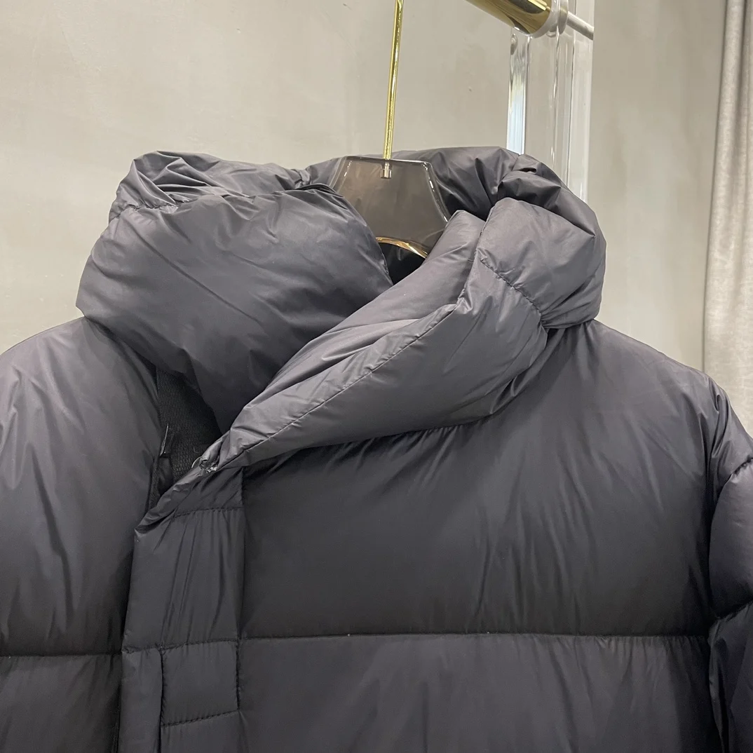 2025, Damenbekleidung, lange Daunenjacke mit Kapuze und Gänsedaunenknöpfen, Winterneu 1104