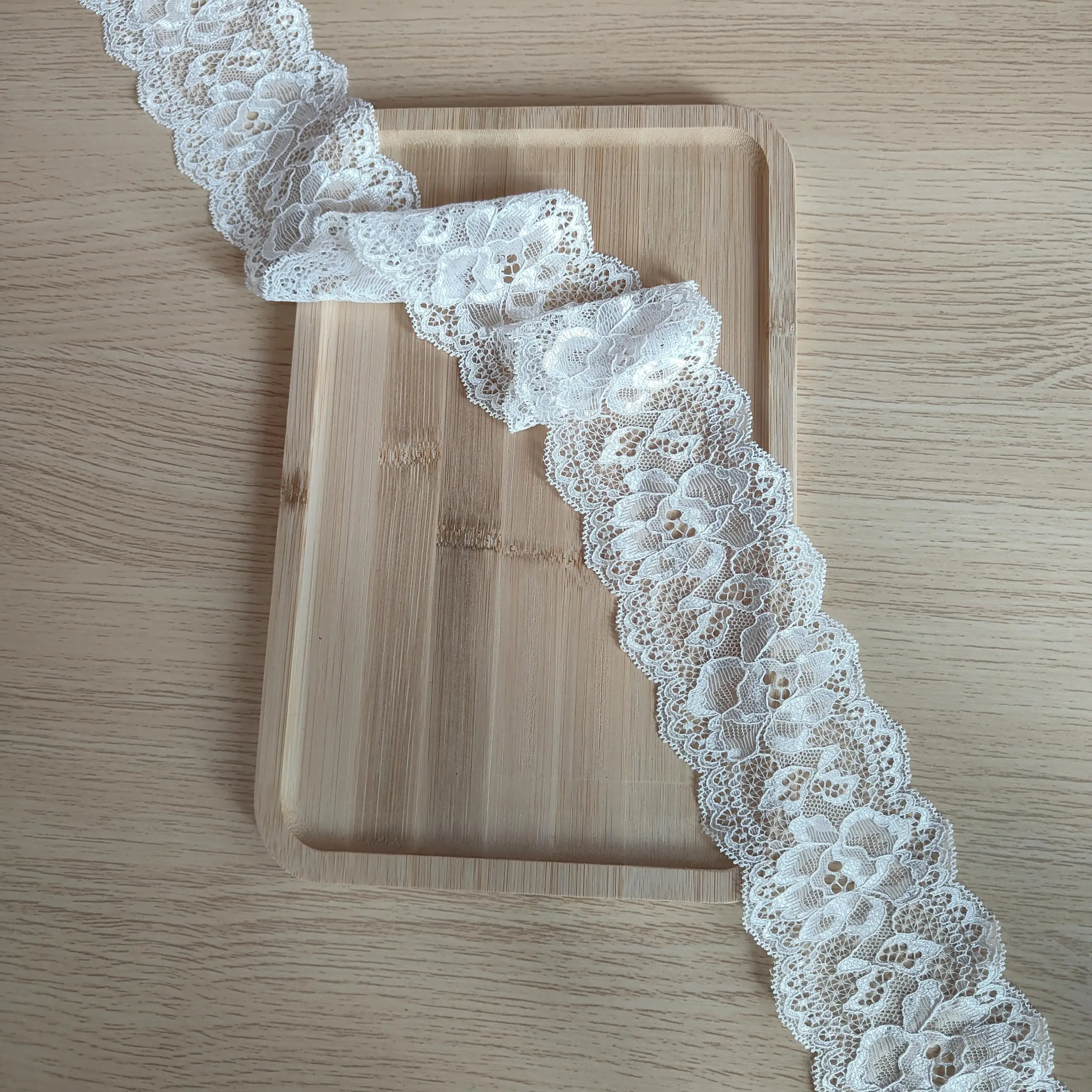 S2330-2 21-2 8cm white lace trim for underwear, Pressed Lace Clothes Sskirt Underwear Sewing Accessories