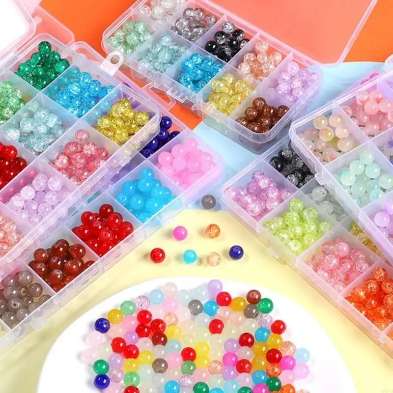 

Round Glass Beads Craft Beads Set for Jewelry Crafting Suitable for Beginners