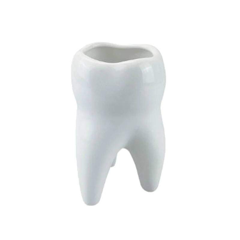 

Unique Dental Tooth Pen Pencil Pot Fashion Tooth Pencil Pot Desk Ceramic Pen Holder Stationery Storage T21C