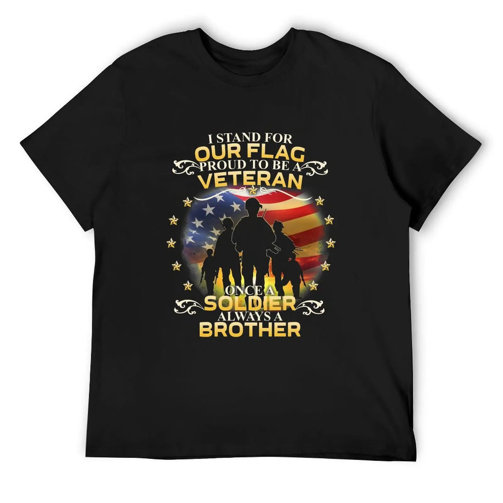 I Stand For Our Flag- Proud To Be A Veteran T-Shirt animal prinfor boys kawaii clothes anime shirts men