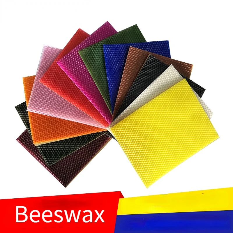 12pcs Colored Beeswax Honeycomb Wax Piece DIY Craft Candle Atmosphere Decorative Material 20 * 15cm