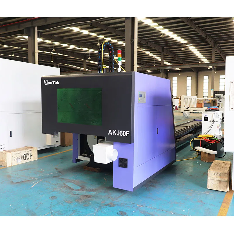 ACCTEK 2KW 6m Metal And Iron Tube Pipe Fiber Laser Cutting Machine Laser Pipe Cutter