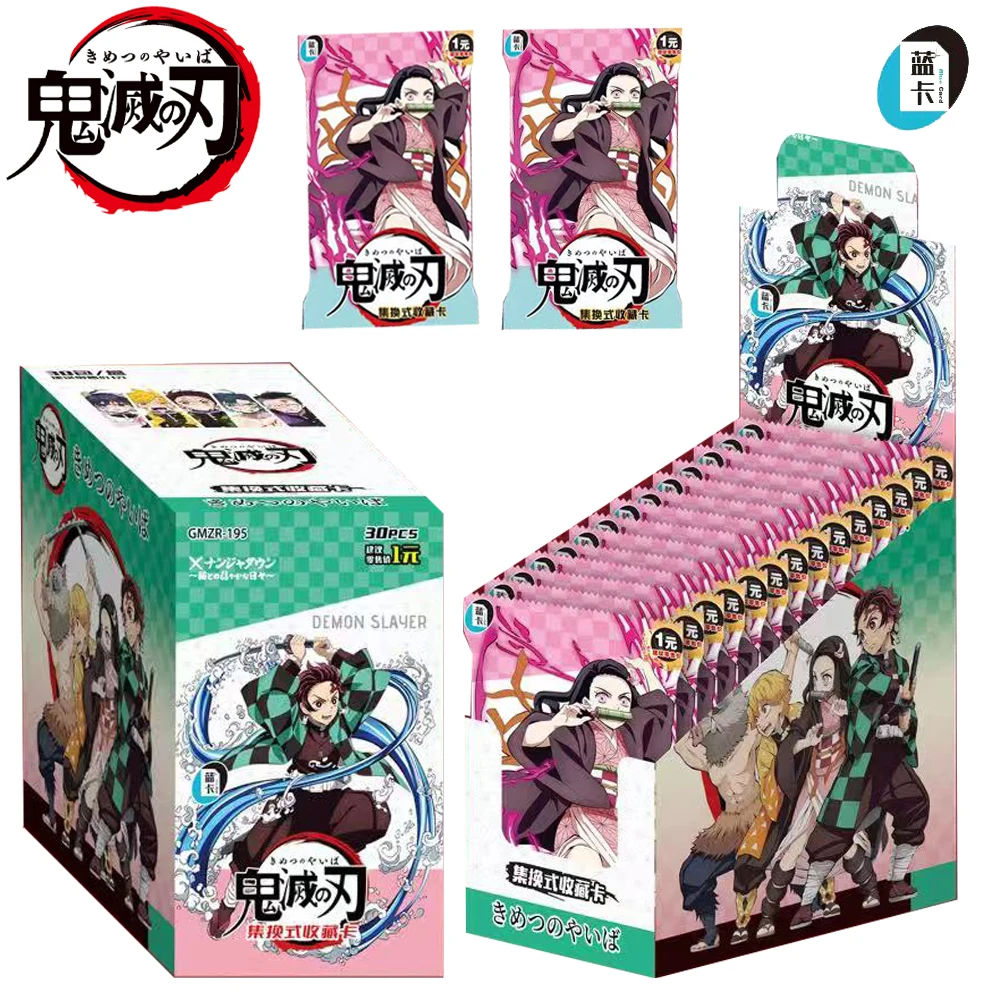 New Demon Slayer Collection Cards Nezuko Tanjirou Kimetsu No Yaiba Japanese Anime Booster Box CCG TCG Hobby Gifts