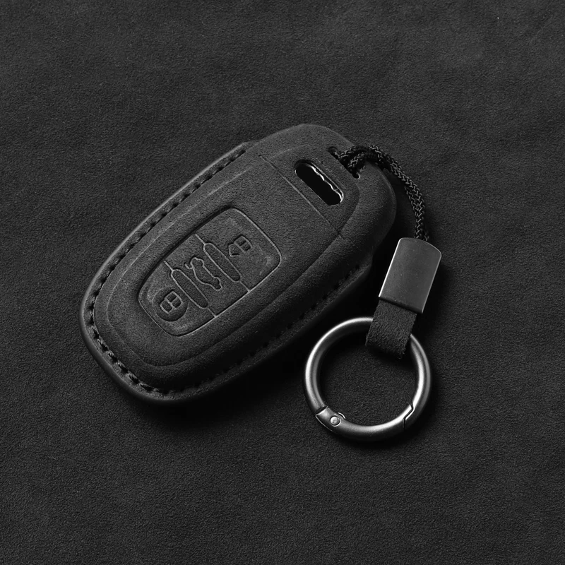 Für Audi A1 A3 8V A4 B8 B9 A5 A6 C7 A7 A8 Q3 Q5 Q7 S4 S6 S7 S8 R8 TT Autoschlüssel-Etui Lederhülle Schlüsselgehäuse Auto-Zubehör