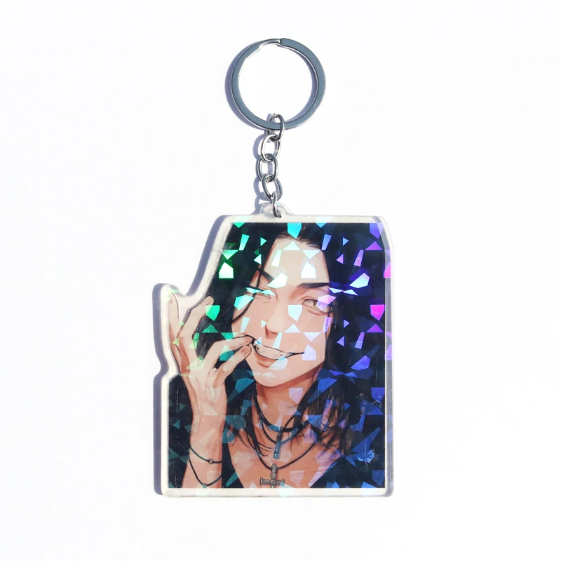 Keychain Custom Anime Personalizados Photo Charm Logo Key Chains Customized Clear Acrylic Hologram Chaveiro Products