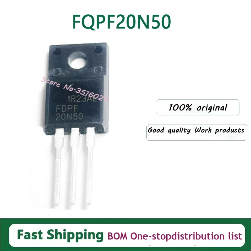 

10PCS/lot FQPF20N50 TO-220F 500V 20A 100% NEW