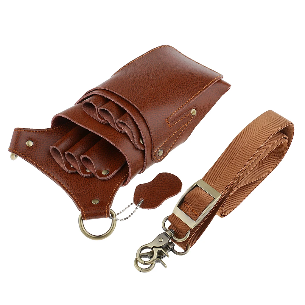 

Парикмахерские аксессуары, кожаная кобура для ножниц, регулируемая поясная сумка, большой вместительный чехол для ножниц для салонного и парикмахерского оборудования